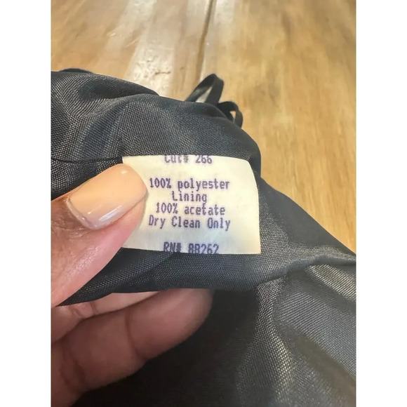 Vintage y2k Long Sleek Black Dress Side Split Strappy Back Evening Dress SIZE S - Picture 6 of 6